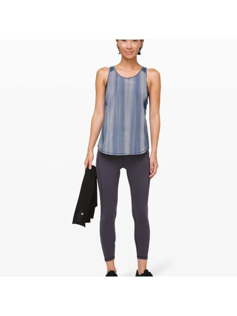 Lululemon Sculpt Tank Brushed Spray Dye White Code Blue